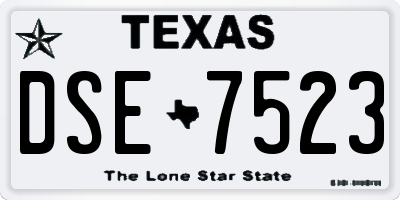 TX license plate DSE7523