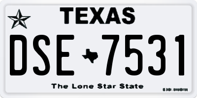 TX license plate DSE7531