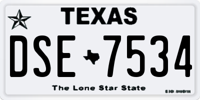 TX license plate DSE7534