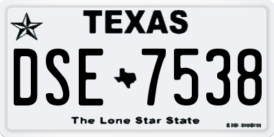 TX license plate DSE7538