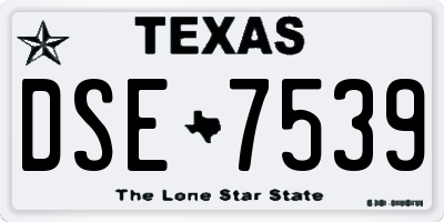 TX license plate DSE7539