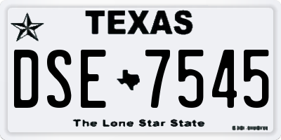 TX license plate DSE7545