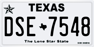 TX license plate DSE7548