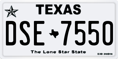 TX license plate DSE7550