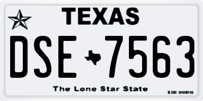 TX license plate DSE7563