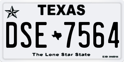 TX license plate DSE7564