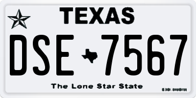 TX license plate DSE7567