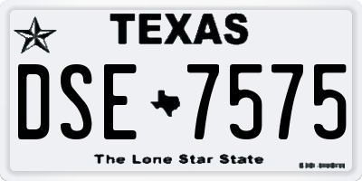 TX license plate DSE7575