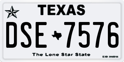 TX license plate DSE7576