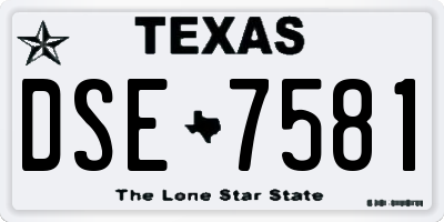 TX license plate DSE7581