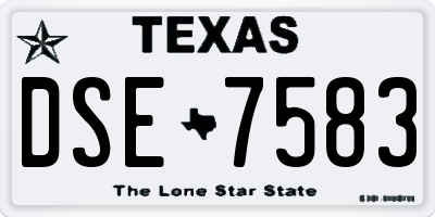 TX license plate DSE7583