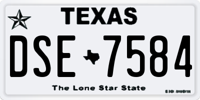 TX license plate DSE7584