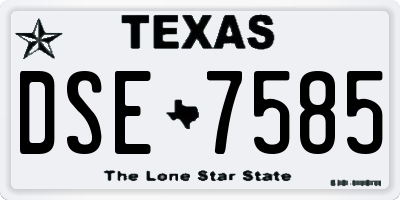 TX license plate DSE7585