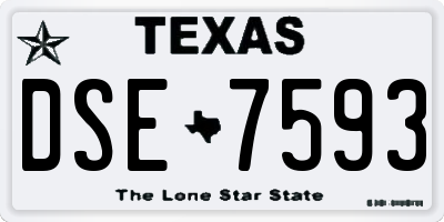 TX license plate DSE7593