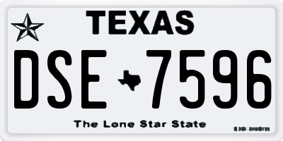 TX license plate DSE7596