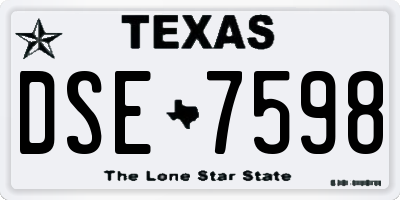 TX license plate DSE7598