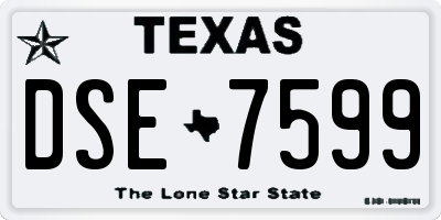 TX license plate DSE7599