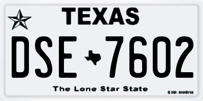 TX license plate DSE7602