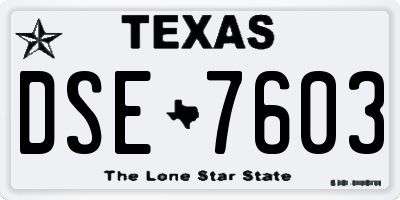 TX license plate DSE7603