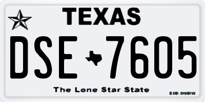 TX license plate DSE7605