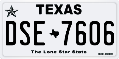 TX license plate DSE7606