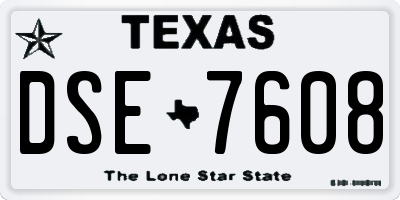 TX license plate DSE7608