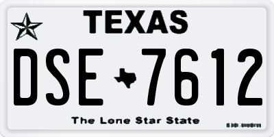 TX license plate DSE7612