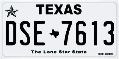 TX license plate DSE7613