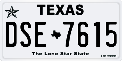 TX license plate DSE7615