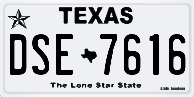 TX license plate DSE7616