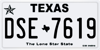 TX license plate DSE7619