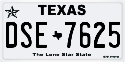 TX license plate DSE7625