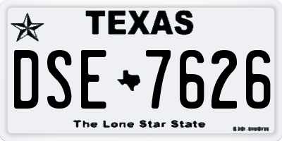 TX license plate DSE7626