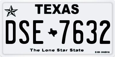 TX license plate DSE7632