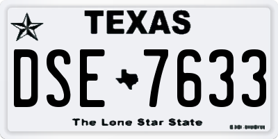 TX license plate DSE7633