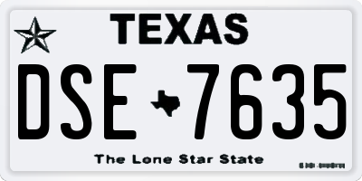 TX license plate DSE7635