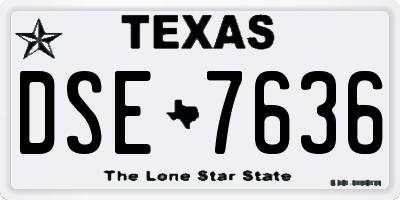 TX license plate DSE7636