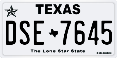 TX license plate DSE7645