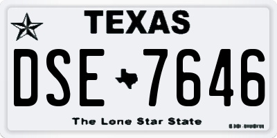 TX license plate DSE7646