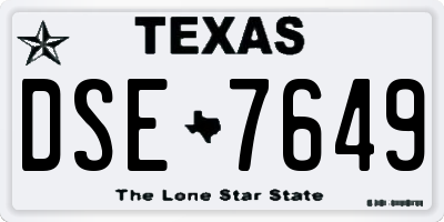 TX license plate DSE7649