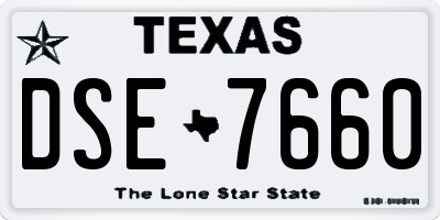 TX license plate DSE7660