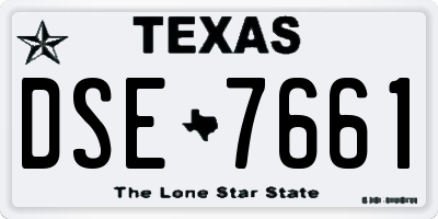 TX license plate DSE7661