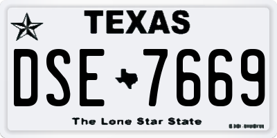 TX license plate DSE7669