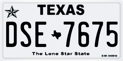 TX license plate DSE7675