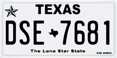 TX license plate DSE7681