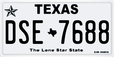 TX license plate DSE7688