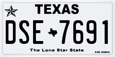 TX license plate DSE7691