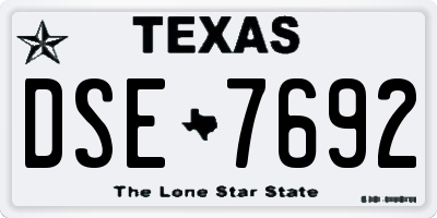 TX license plate DSE7692