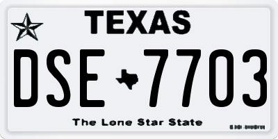 TX license plate DSE7703