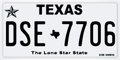 TX license plate DSE7706